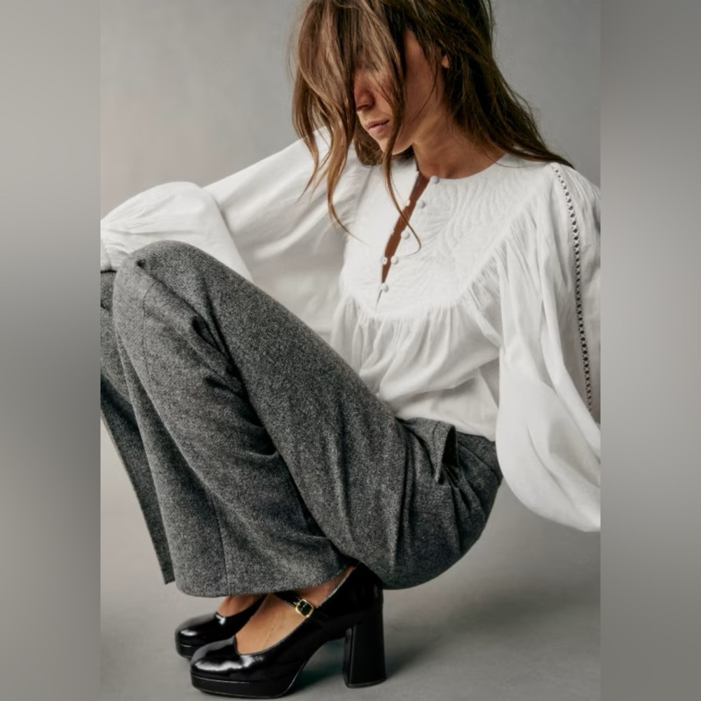 Sezane Solea Blouse in Ecru